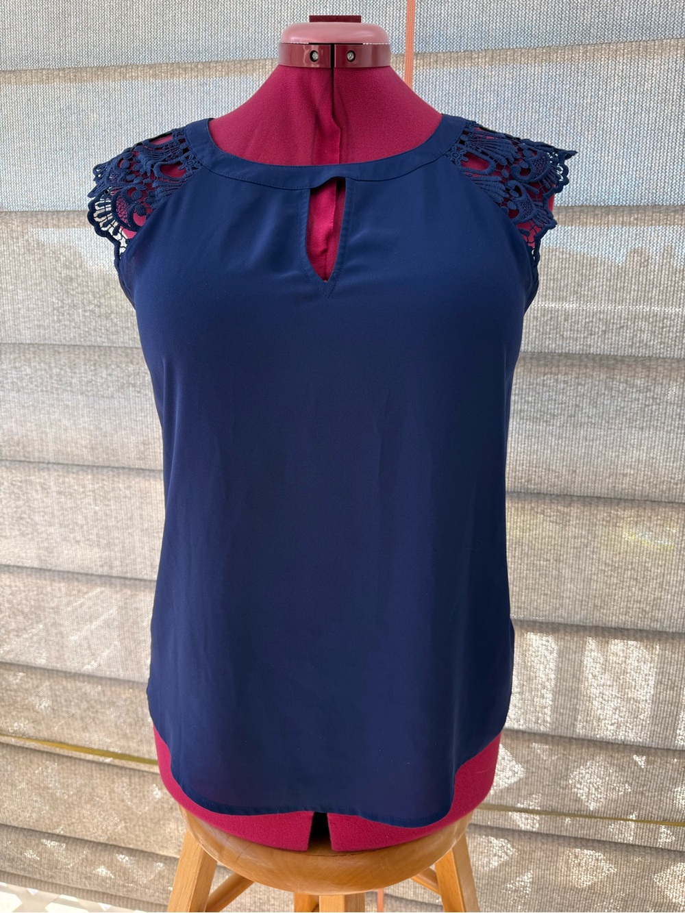 Cap-sleeved blouse